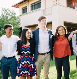 Stanford Sports Business Academy students pose for a photo at the Graduate School of Business.